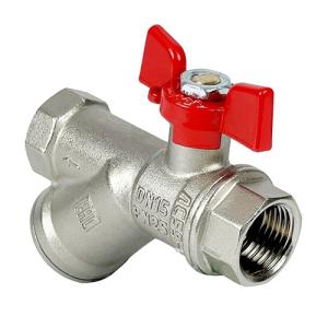 Кран шаровой с фильтром PREMIUM для ВОДЫ 1/2" ВР/ВР бабочка, НИКЕЛИР-Й VALFEX 11Б27фт1М (48/12)