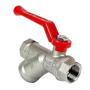 Кран шаровой с фильтром PREMIUM для ВОДЫ 1/2" ВР/ВР рычаг, НИКЕЛИР-Й VALFEX 11Б27фт1М (48/12)