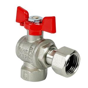 Кран шаровой лат. PREMIUM для ВОДЫ угл.с накид. г 1/2" ВР/ВР, бабочка, НИК-Й VALFEX 11Б27фт1М (48/12)