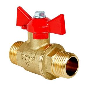 Кран шаровой N/P59 для ВОДЫ  1/2" НР/НР ручка-бабочка, латунный VALFEX 11Б27фт1М (96/24)