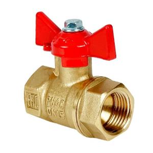 Кран шаровой N/P59 для ВОДЫ 1" ВР/ВР ручка-бабочка, латунный VALFEX 11Б27фт1М (48/12)