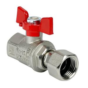 Кран шаровой лат. PREMIUM для ВОДЫ с накид.г 1/2" ВР/ВР, бабочка, НИКЕЛИР-Й VALFEX 11Б27фт1М (56/14)