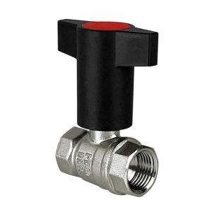 Кран шаровой N/P59 для ВОДЫ 1/2" ВР/ВР Т-образн. красн. руч. латунный НИКЕЛ. VALFEX 11Б27фт1М(72/18)