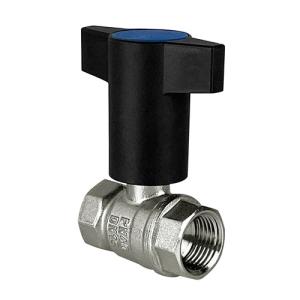 Кран шаровой N/P59 для ВОДЫ 1/2" ВР/ВР Т-образн. синяя руч. латунный НИКЕЛ. VALFEX 11Б27фт1М(72/18)