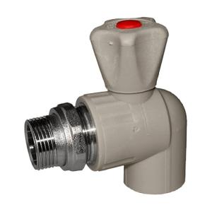 Кран шаровой для радиатора угловой 20х1/2" (60/10) (Valfex) ЗАВОД ВАЛФ-РУС СЕРЫЙ