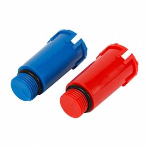 Набор цветных удлиненных заглушек 1/2" (2 шт.) (100/1) (синий/красный) VALFEX ЗАВОД ВАЛФ-РУС