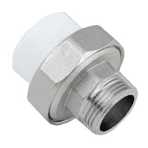 Муфта УСИЛЕННАЯ комб.разъём.(американка) с наружной резьбой 25х3/4" (60/15) (Valfex) БЕЛАЯ