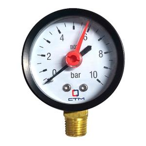 Манометр радиального подключения 1/4", измерение до 10 бар СТМ CPM14R10