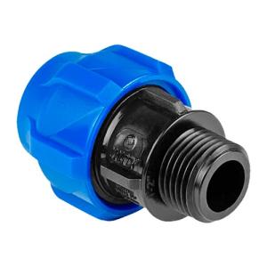 Муфта ПНД компр. соединительная c наружной резьбой 25х1/2" (160/40) VALFEX