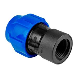 Муфта ПНД компр. соединительная c внутренней резьбой 20х1/2" (225/45) VALFEX