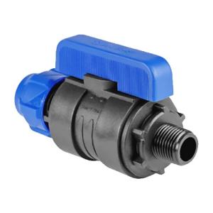 Кран шаровой ПНД компрессионный цанга — наружная резьба разборный 25х1/2" (36/6) (Valfex)