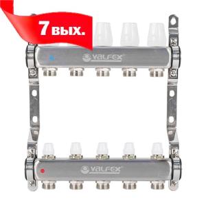 Блок колл. НЕРЖ с ручн. регулир. клап. 1"х 7 вых Евроконус 3/4" VALFEX (2) К