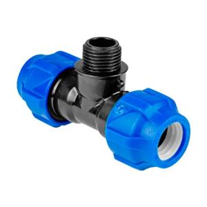 Тройник ПНД компр. переходной с наружной резьбой 20-1/2"-20 (100/25) VALFEX