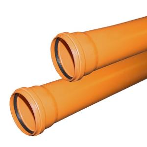 Труба ф110 с раструбом L=0,5 м рыжая нар.канализ.толщ.ст.3.4 (30) VALFEX