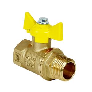 Кран шаровой N/P59 для ГАЗА 3/4" ВР/НР ручка-бабочка, латунный VALFEX 11Б27фтМ (72/18)