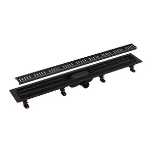 APZ10BLACK-750M Simple - Водоотводящий желоб с порогами для перфорированной решетки, ЧЕРНЫЙ МАТТ
