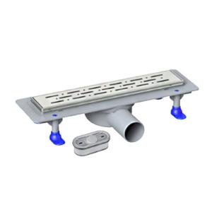 Трап линейный 800 мм пластиковый, выпуск Ø 50 мм, поворотный отвод, комбинированный затвор, решётка и окантовка из нержавеющей стали VALFEX (12)