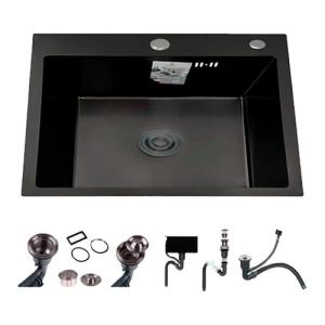 DS5050B Кухонная мойка 500*500*200mm , чёрная с сифоном