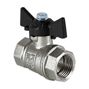 Кран шаровой латунный DeltaPro для ВОДЫ 3/4" ВР/ВР бабочка, НИКЕЛИР-Й VALFEX 11Б27фт1М (96/24)