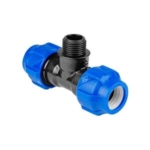 Тройник ПНД компр. переходной с наружной резьбой 32-1"-32 (40/10) VALFEX