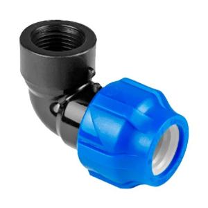 Отвод ПНД компрессионный с внутренней резьбой 20х3/4" (150/30) VALFEX