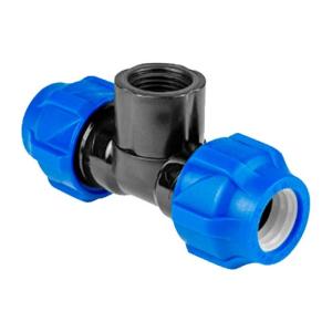 Тройник ПНД компр. переходной с внутренней резьбой 40-1 1/2"-40 (16/4) VALFEX