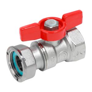 Кран шаровой Giacomini 1/2"x3/4" ВР-ВР бабочка с накидной гайкой, латунь, хром, R251PX003