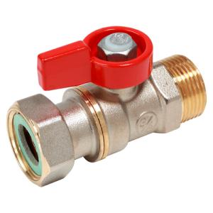 Кран шаровой Giacomini НР для котлов и счетчиков 1/2"M x 1/2" гайка - красн. рук., R254PX012