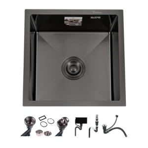 DS4444B Кухонная мойка 440*440*200mm , чёрная с сифоном