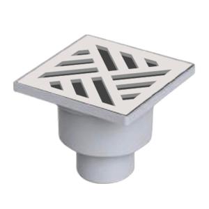 Трап вертикальный 150x150 мм выпуск Ø 50 мм, комбинированный затвор, решетка из нержавеющей стали VALFEX (48)