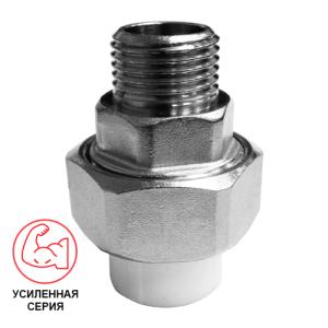 Муфта УСИЛЕННАЯ комб.разъём.(американка) с наружной резьбой 40х1 1/4" (32/8) (Valfex) БЕЛАЯ
