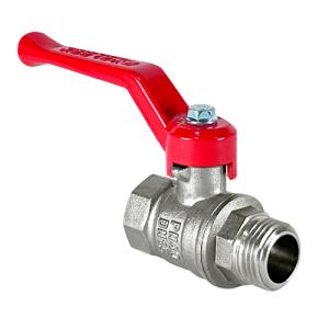 Кран шаровой N/P59 для ВОДЫ 1 1/2" ВР/НР ручка-рычаг, латунный НИКЕЛИР-Й VALFEX 11Б27фт1М (8/2)