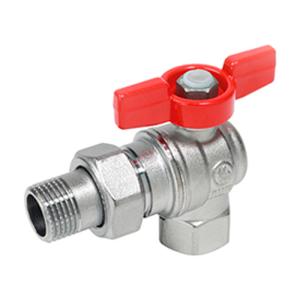 Кран шаровой Giacomini полнопроходной НГ угловой (Американка) 1/2 крас.бабочка, R789X003