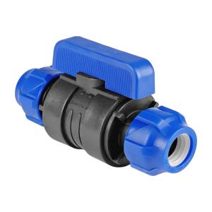 Кран шаровой ПНД компрессионный цанга — цанга разборный 40х40 (12/2) VALFEX