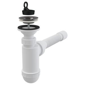 A41+A710 Сифон для умывальника d40 с нержавеющей решеткой d63