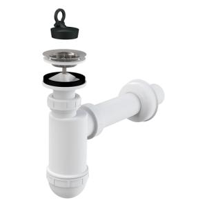 A41+A770 Сифон для умывальника Ø40 с нержавеющей peшeткой Ø63