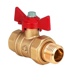 Кран шаровой латунный DeltaPro для ВОДЫ  3/4" ВР/НР ручка-бабочка, американка, VALFEX 11Б27фт1М (56/14)