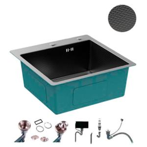 S5050B-2 Кухонная мойка 500*500*200mm , чёрная