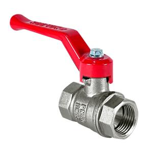 Кран шаровой N/P59 для ВОДЫ 1 1/2" ВР/ВР ручка-рычаг, латунный НИКЕЛИР-Й VALFEX 11Б27фт1М (8/2)