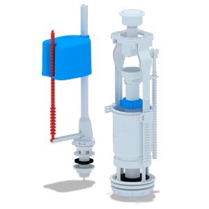 WC6550, Набор с нижней подводкой 1/2", с пластик. штуцером, кнопка белая, эконом