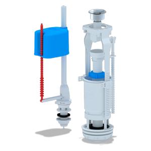 WC6550M, Набор с нижней подводкой 1/2", с пластик. штуцером, кнопка металлизированная, эконом