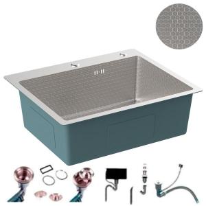 Мойка кухонная 6050D-114, нержавеющая сталь, ДЕКОР