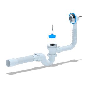 Сифон Ани для ванны с выпускоми переливом 1 1/2" с г/т 40х50, стр. пр. Россия. Артикул E155